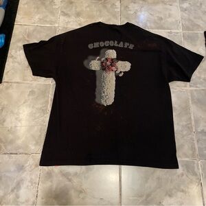 Chocolate Skateboards Y2K Flower Cross Religious T-Shirt Distressed Punk XL